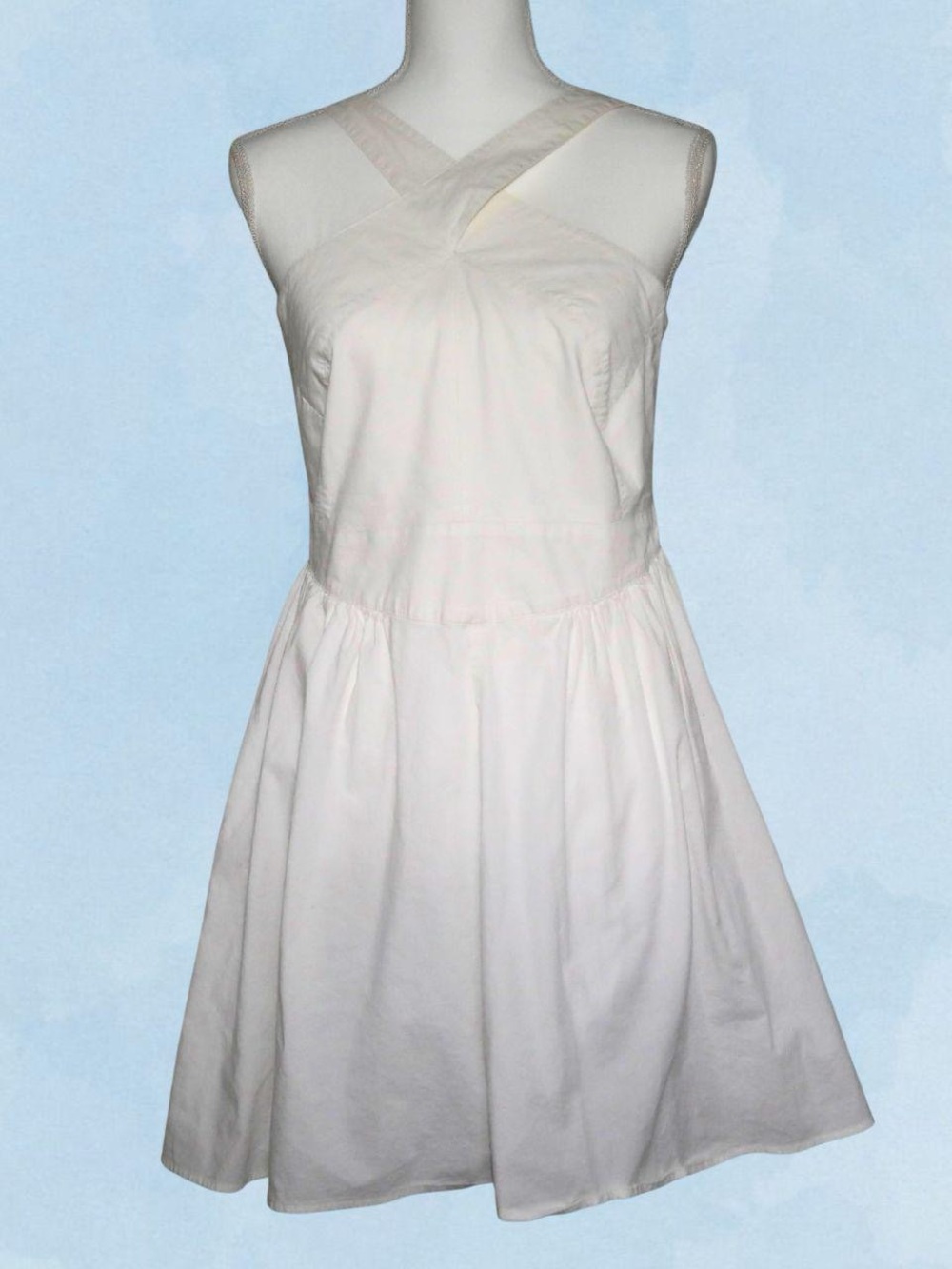 Women's white Cross-Strap Summer Dress